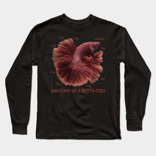 Anatomy of a Betta Fish, Funny Labels Long Sleeve T-Shirt